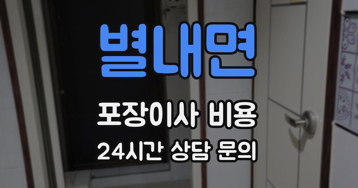 별내면 포장이사 비용