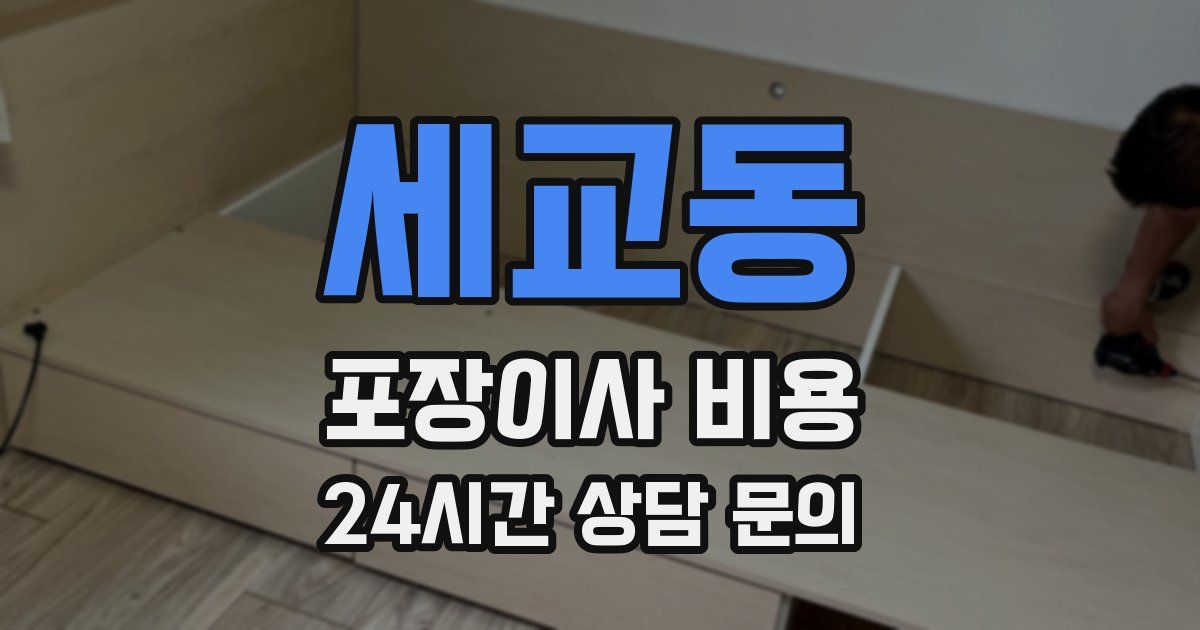 세교동 포장이사 비용