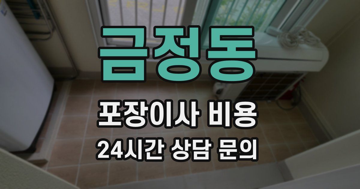 금정동 포장이사 비용
