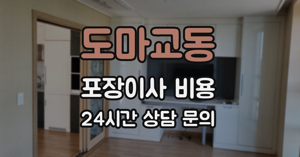 도마교동 포장이사 비용