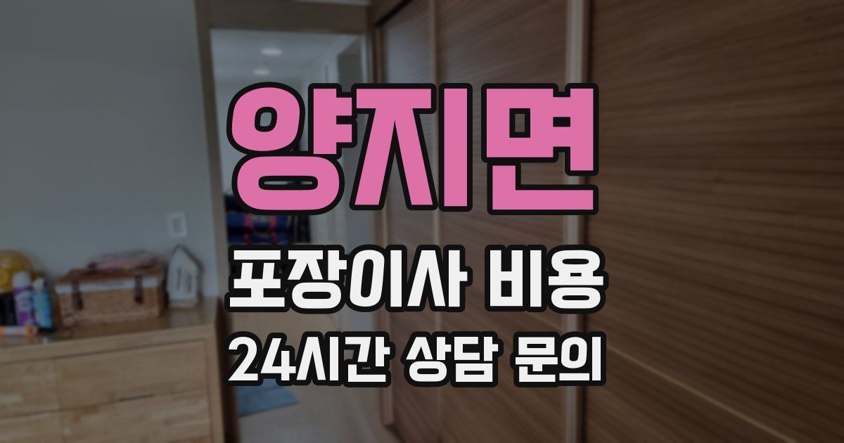 양지면 포장이사 비용