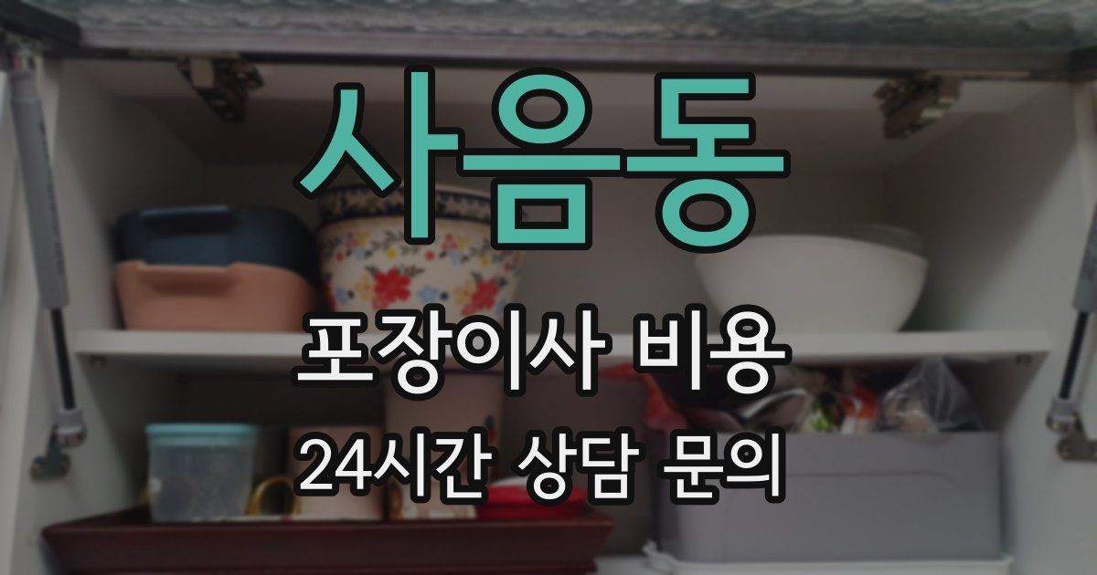 사음동 포장이사 비용