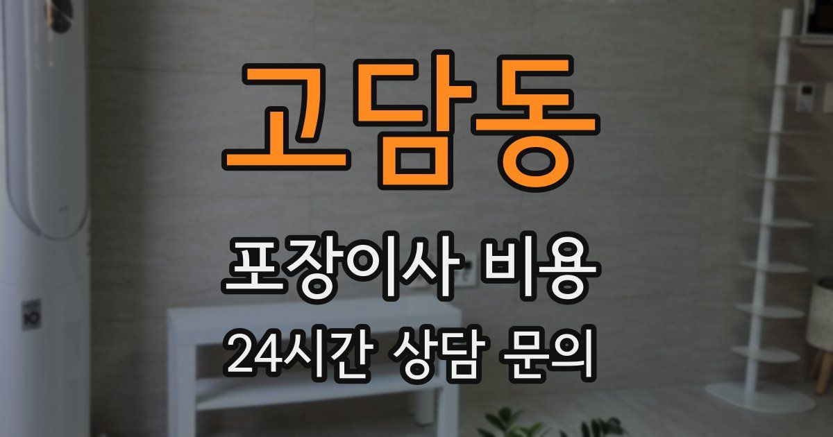 고담동 포장이사 비용