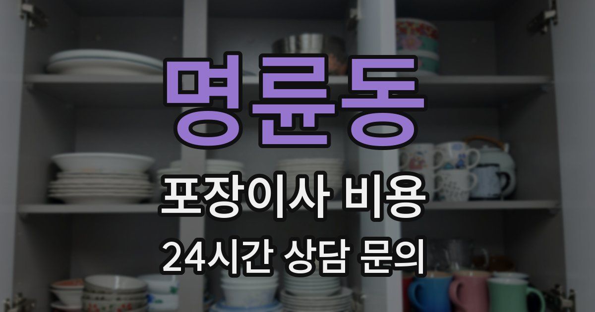 명륜동 포장이사 비용