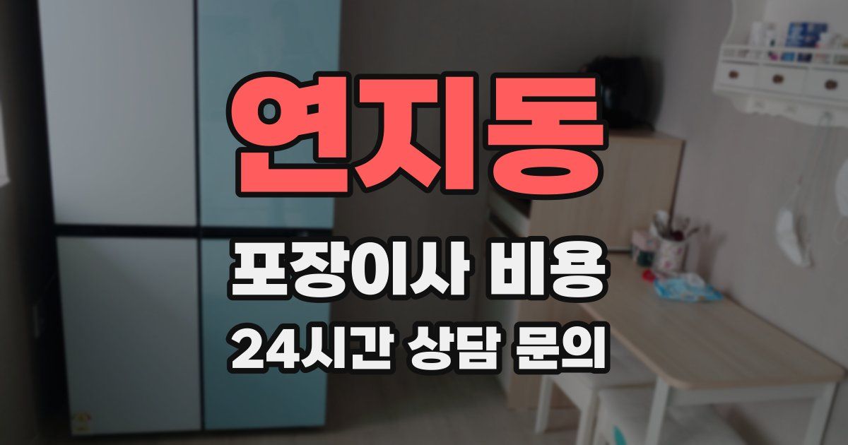 연지동 포장이사 비용