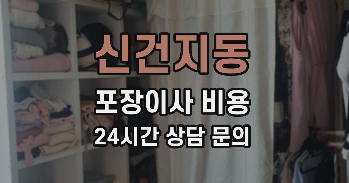 신건지동 포장이사 비용