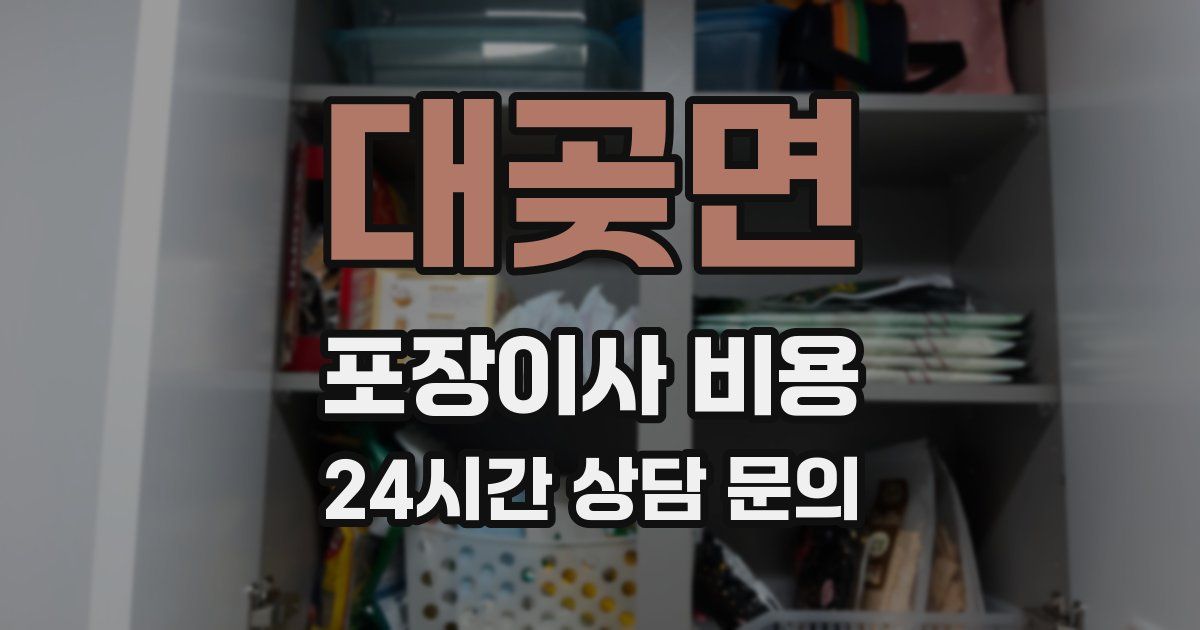 대곶면 포장이사 비용