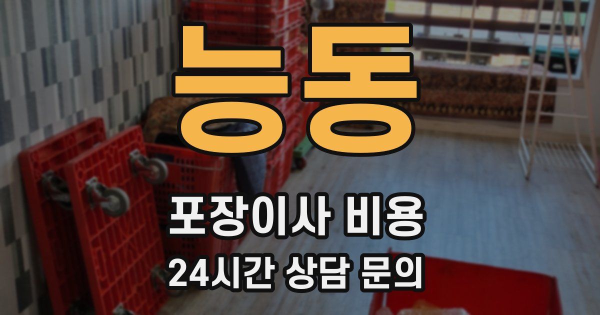 능동 포장이사 비용