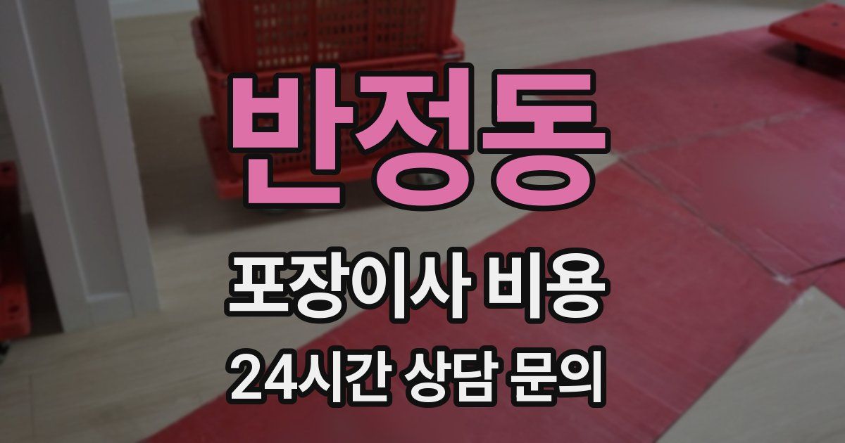 반정동 포장이사 비용