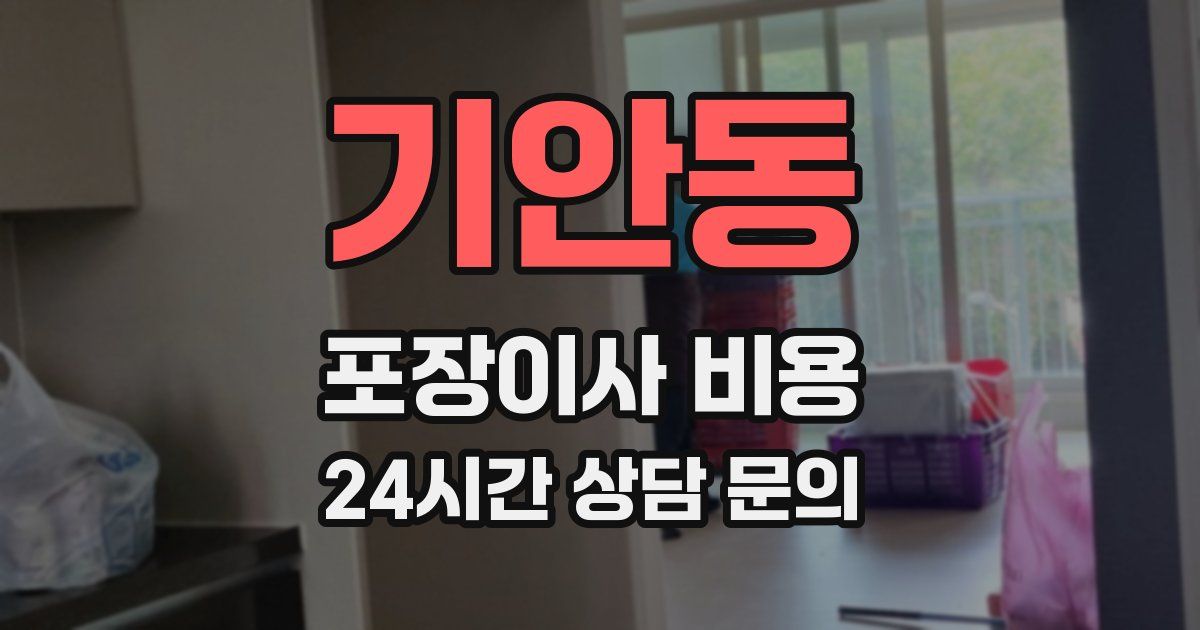 기안동 포장이사 비용