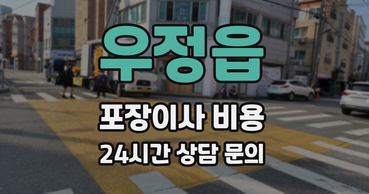 우정읍 포장이사 비용
