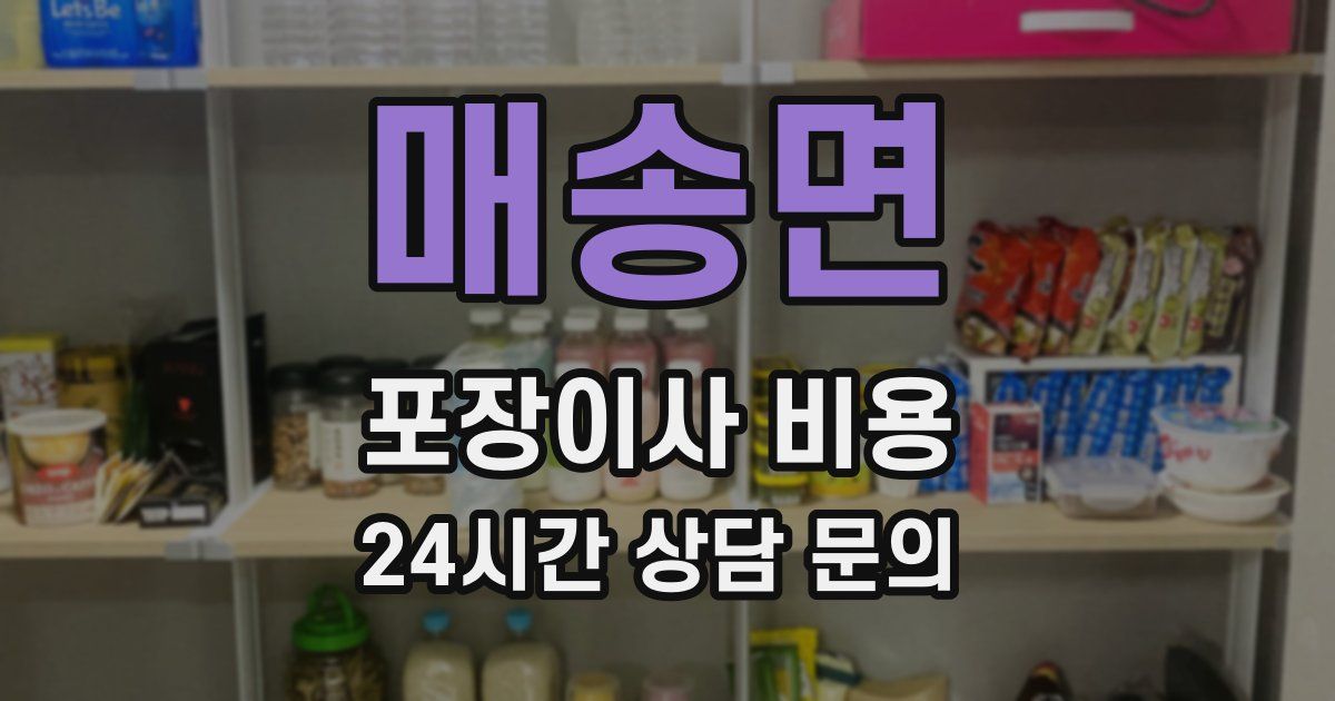 매송면 포장이사 비용