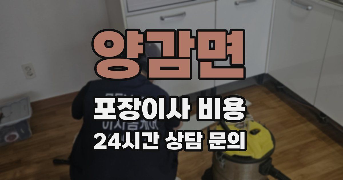 양감면 포장이사 비용