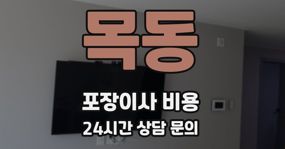 목동 포장이사 비용