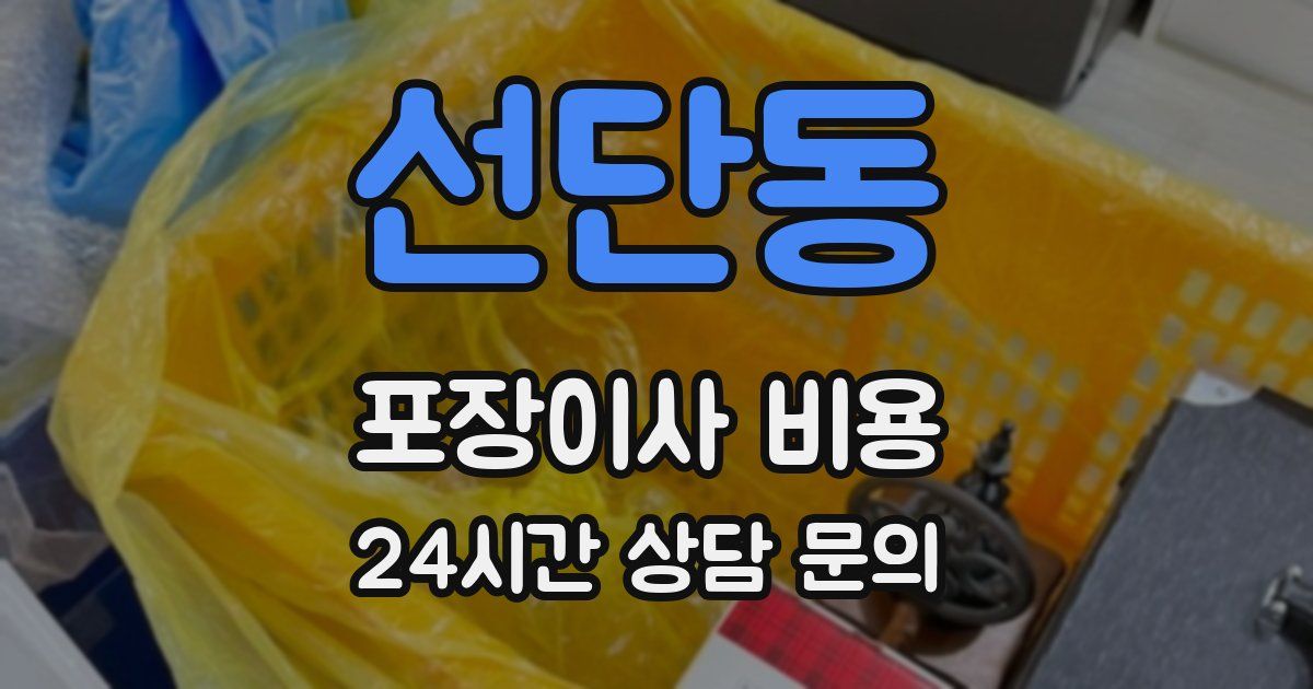 선단동 포장이사 비용