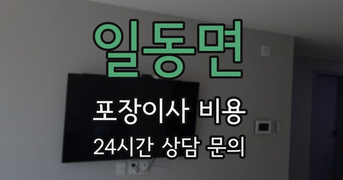 일동면 포장이사 비용
