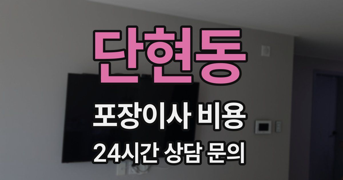 단현동 포장이사 비용