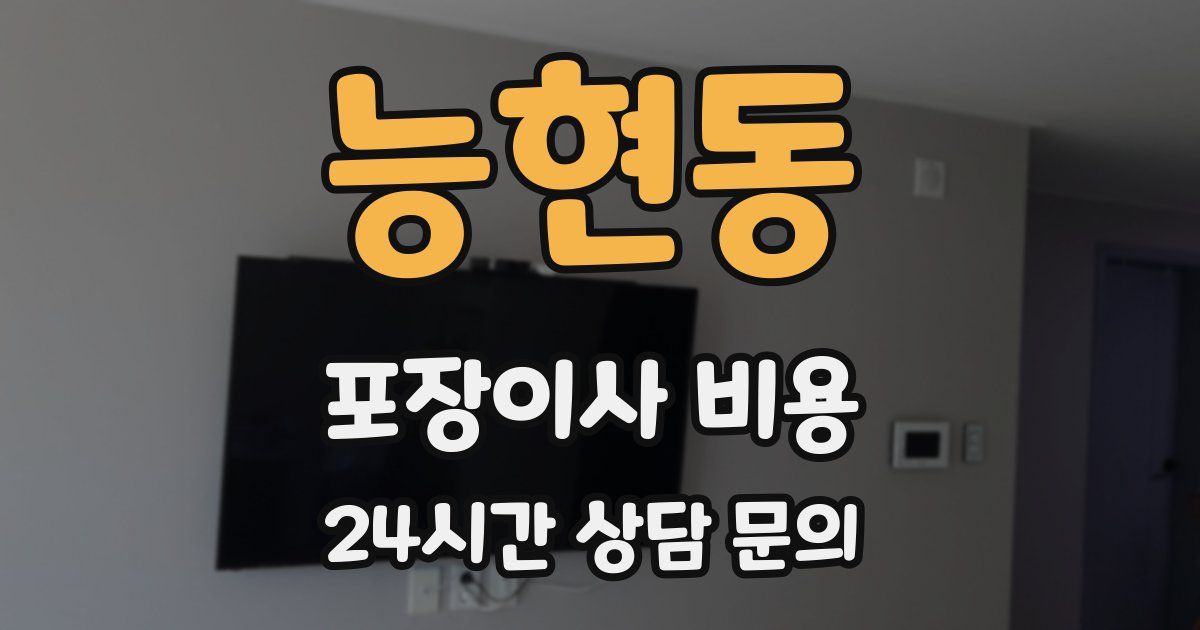 능현동 포장이사 비용