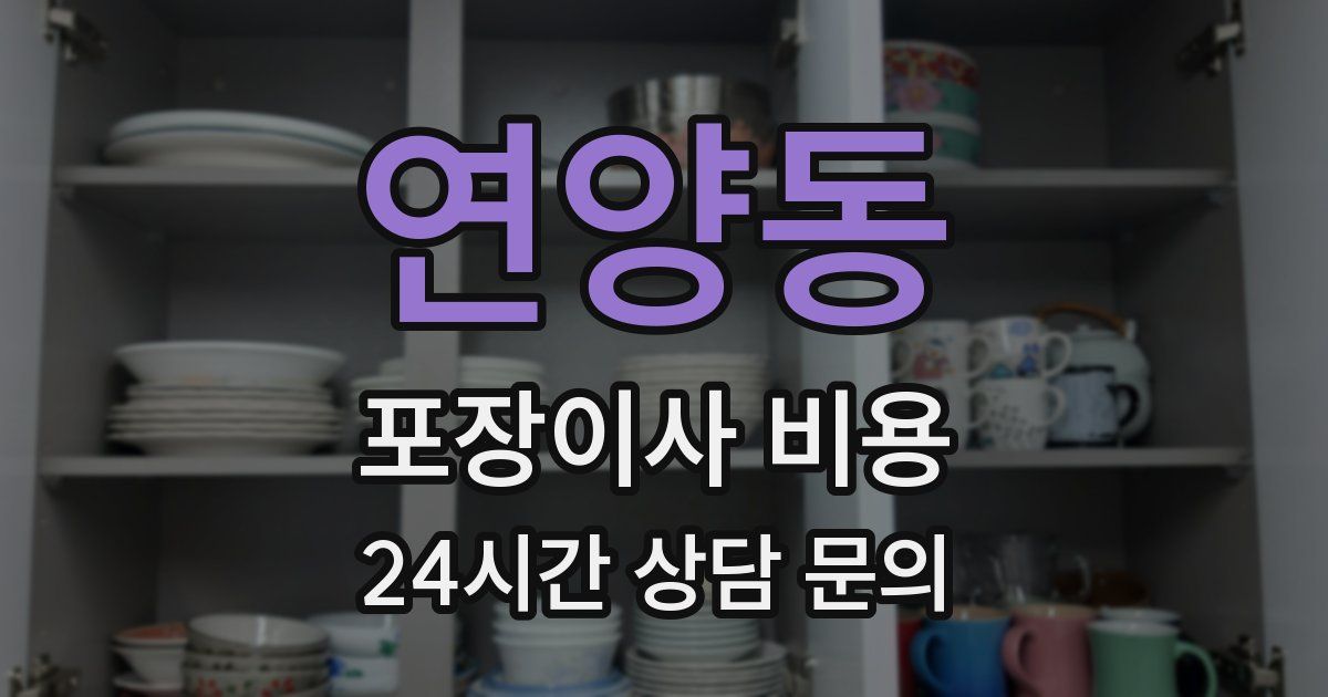 연양동 포장이사 비용
