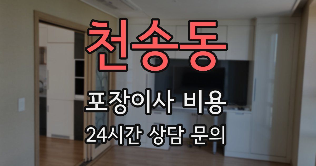 천송동 포장이사 비용