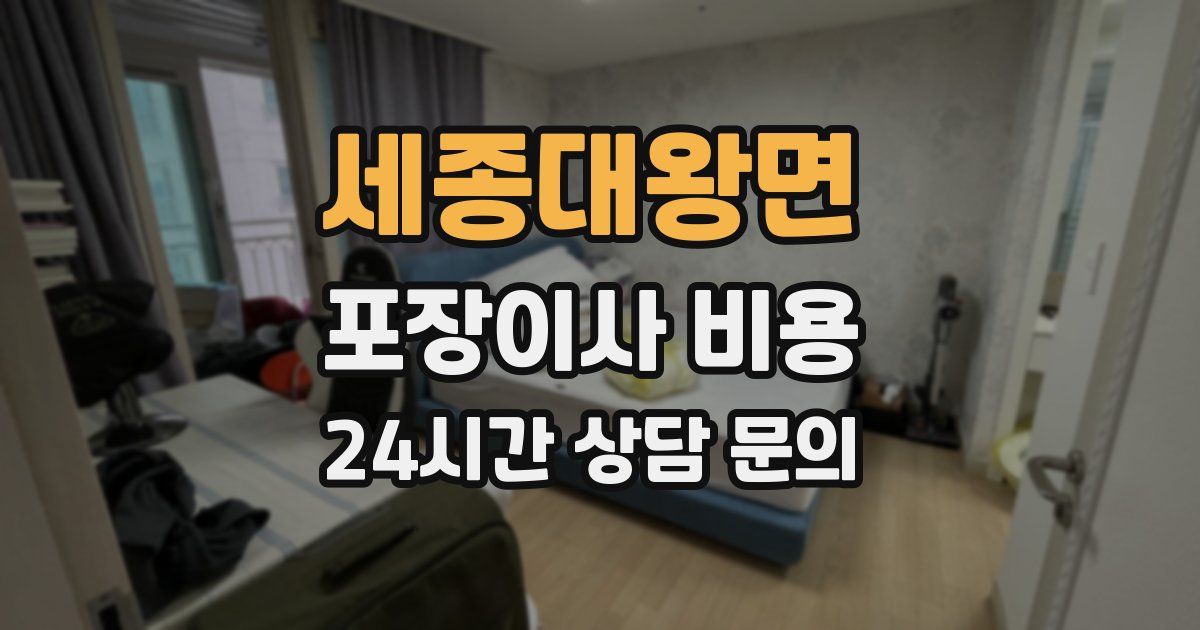 세종대왕면 포장이사 비용