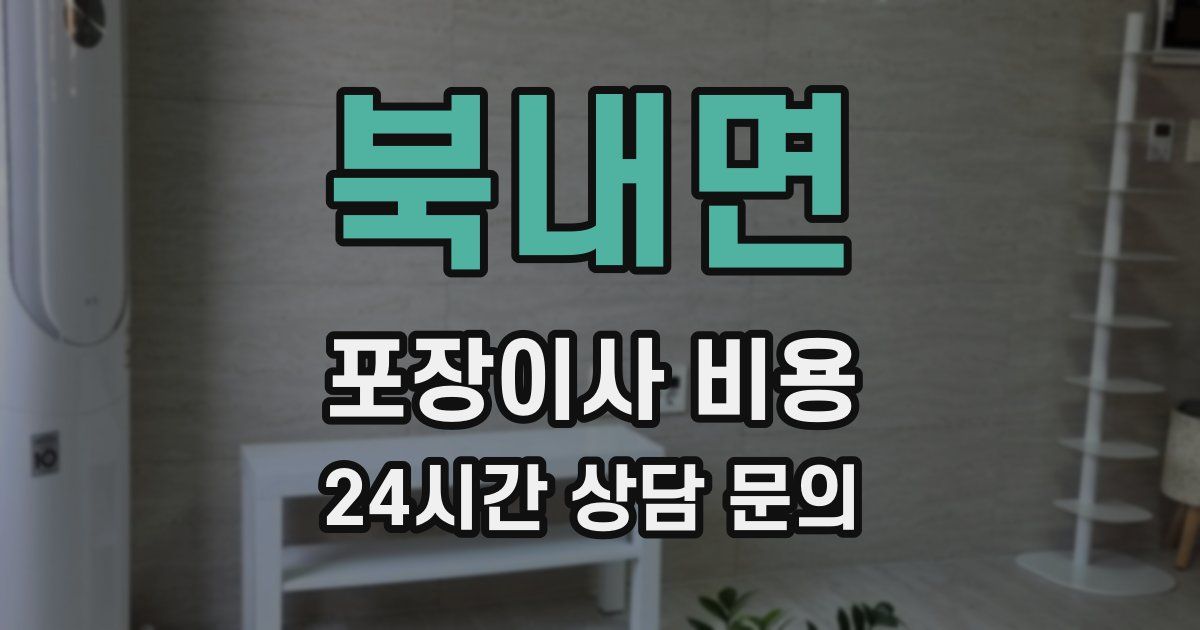 북내면 포장이사 비용