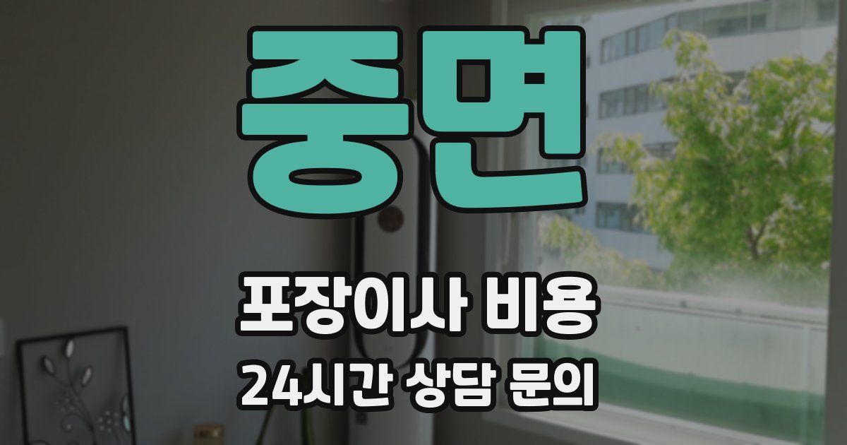 중면 포장이사 비용