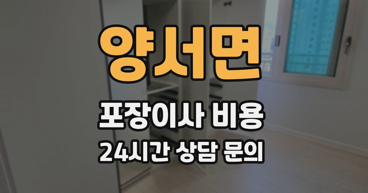 양서면 포장이사 비용
