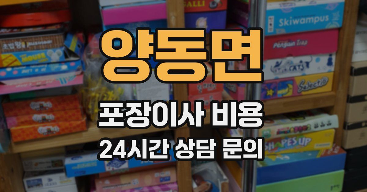 양동면 포장이사 비용