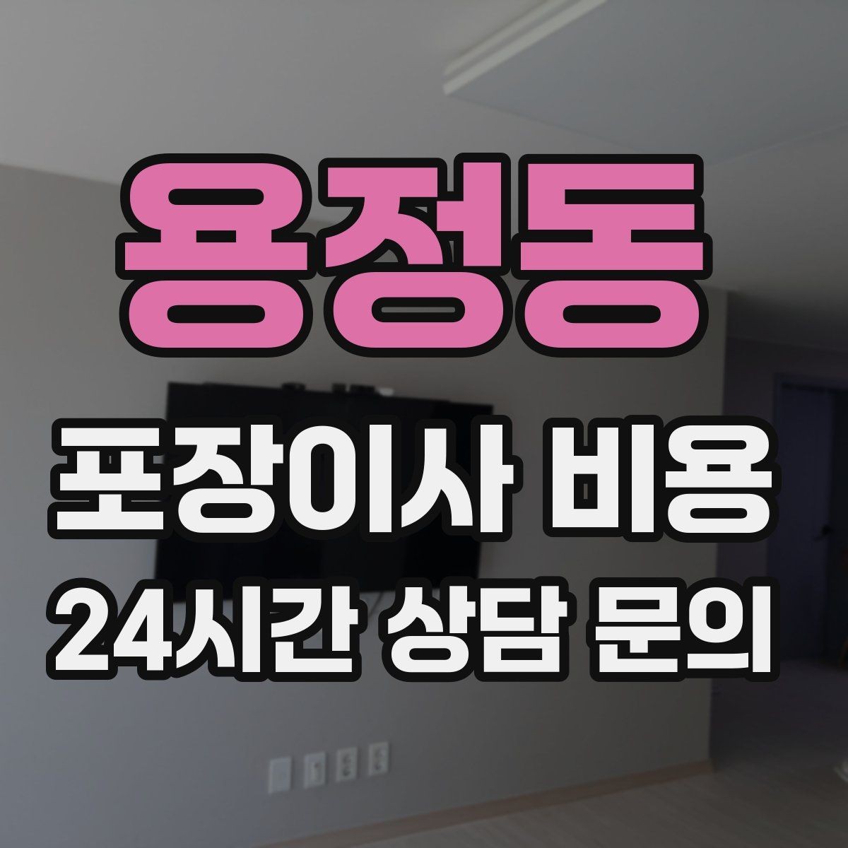 용정동 포장이사 비용 현관 폭이 좁을 때 생기는 변수