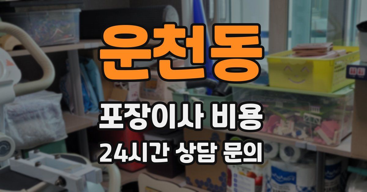 운천동 포장이사 비용