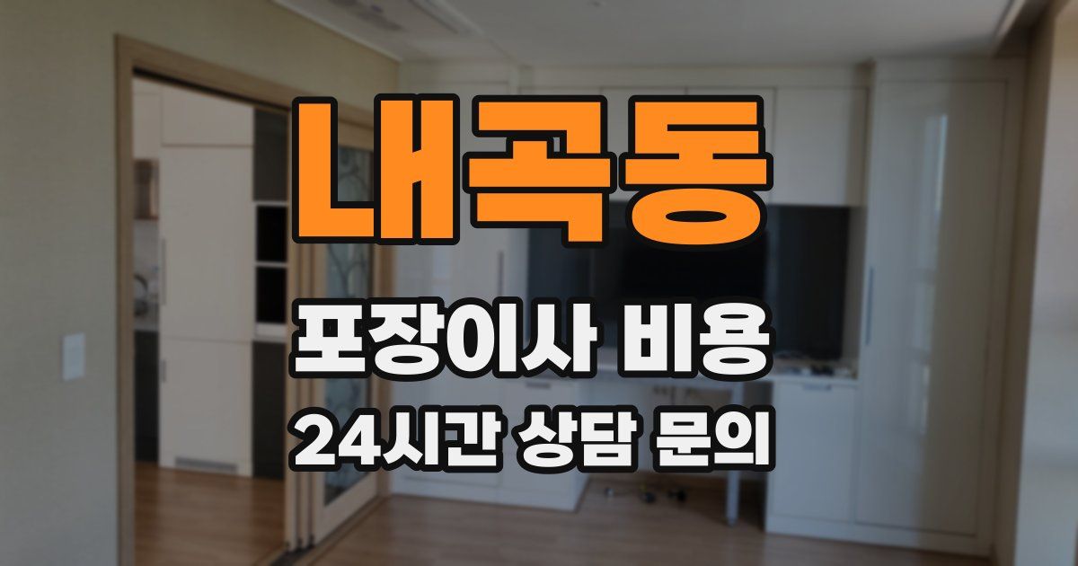 내곡동 포장이사 비용