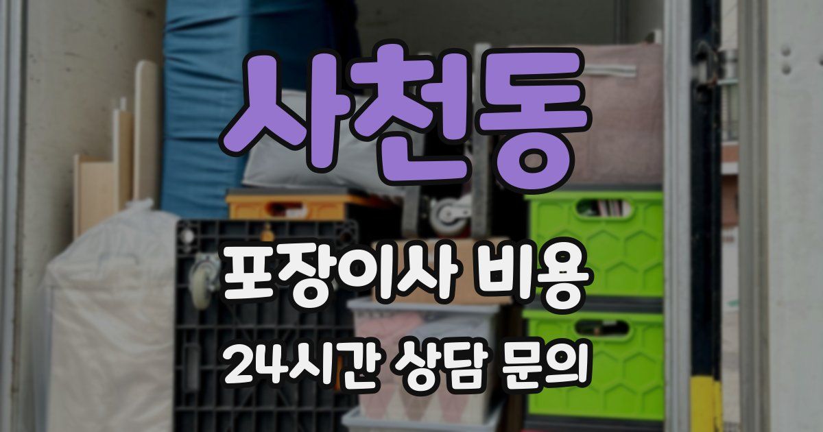 사천동 포장이사 비용