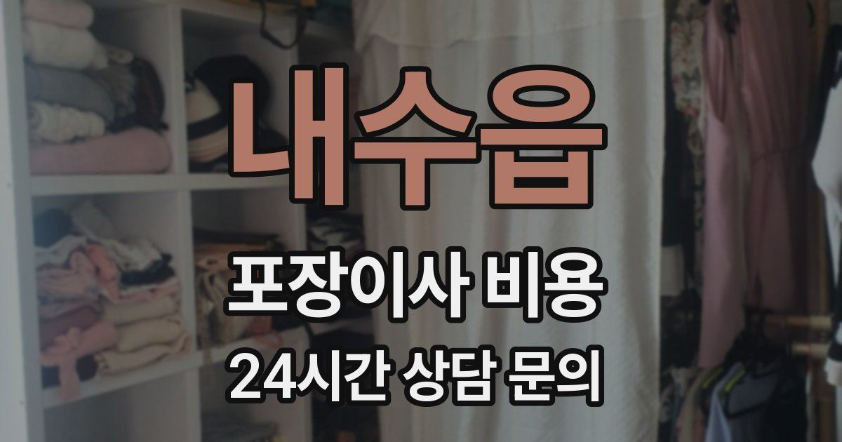 내수읍 포장이사 비용