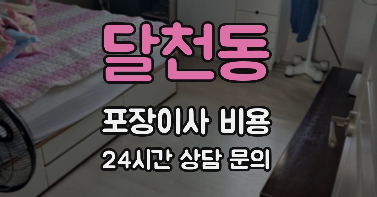 달천동 포장이사 비용