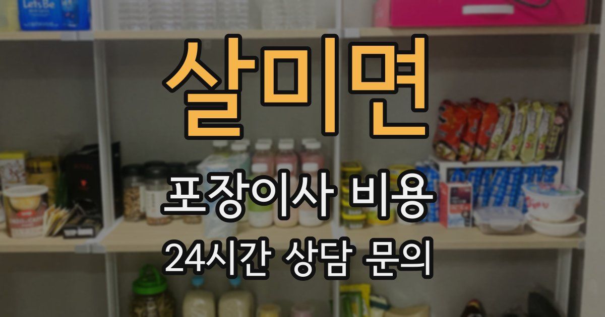 살미면 포장이사 비용
