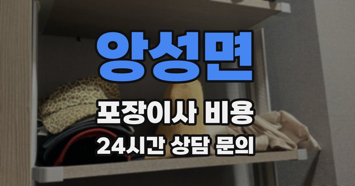 앙성면 포장이사 비용