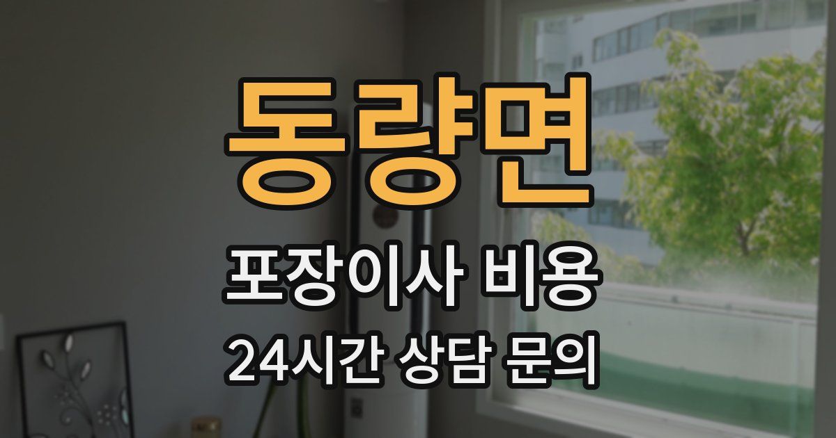 동량면 포장이사 비용
