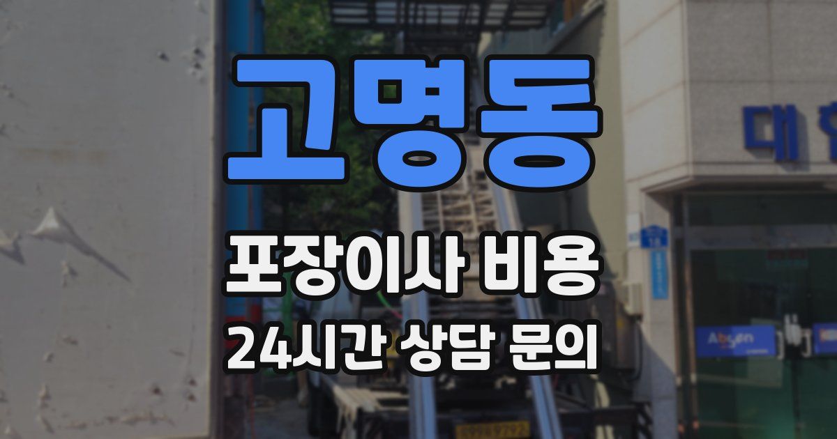 고명동 포장이사 비용