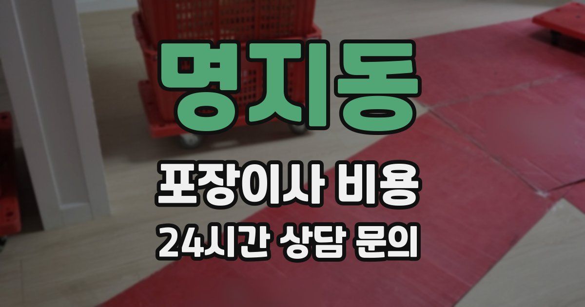명지동 포장이사 비용