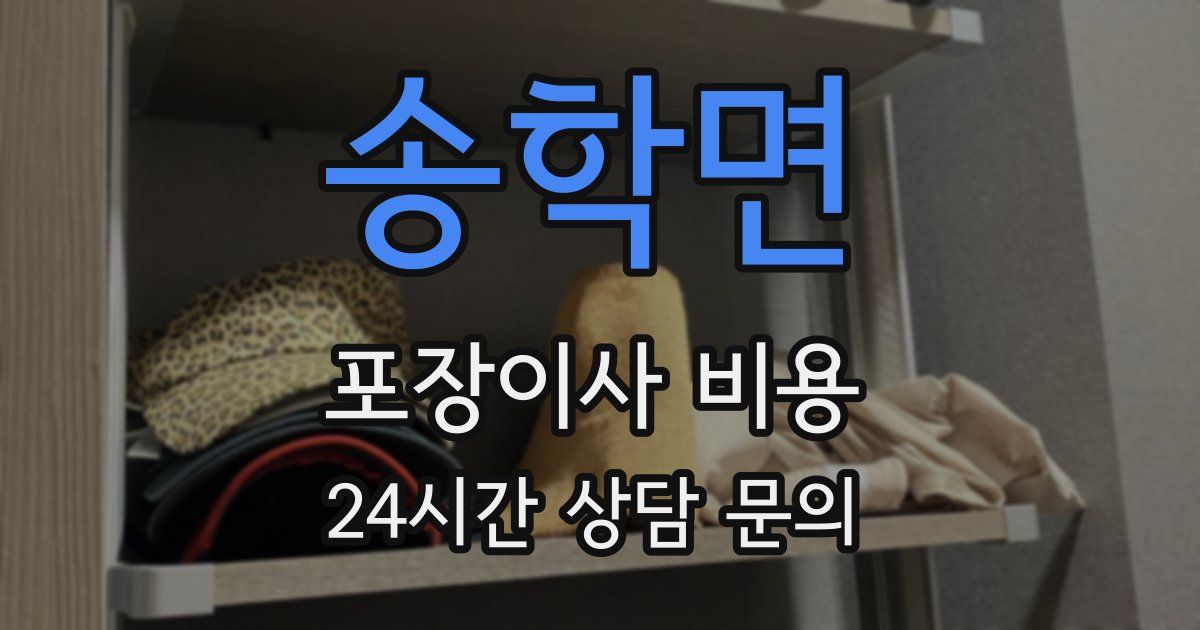 송학면 포장이사 비용