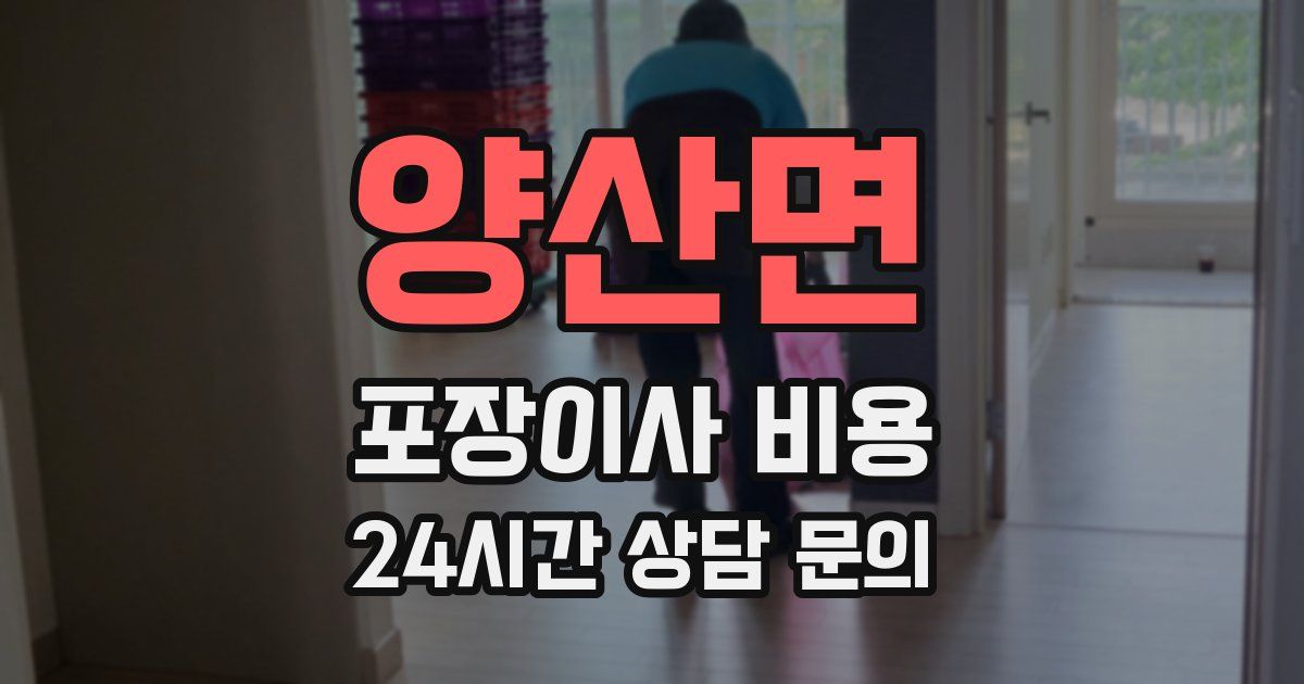양산면 포장이사 비용