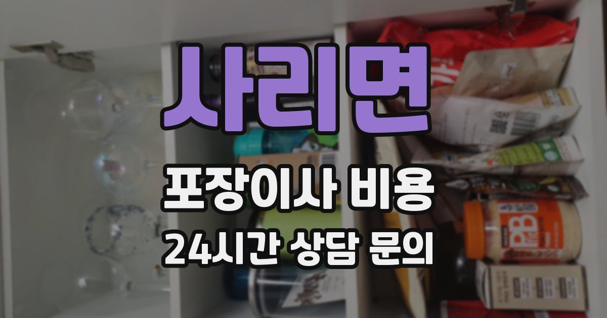 사리면 포장이사 비용