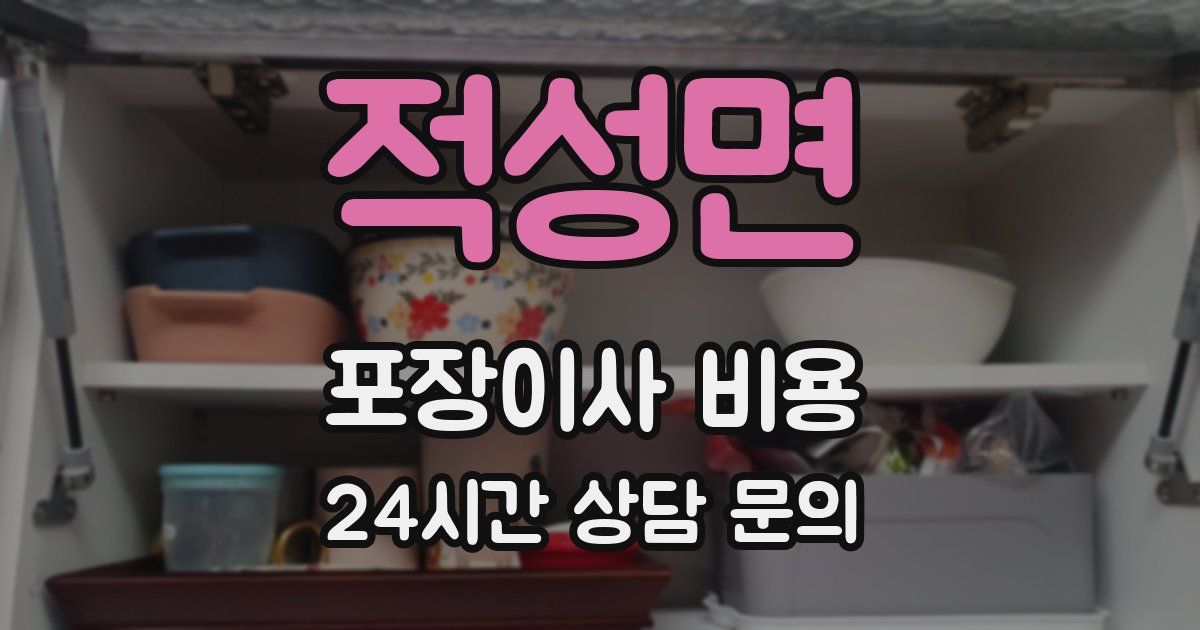 적성면 포장이사 비용