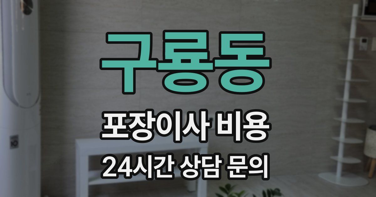 구룡동 포장이사 비용