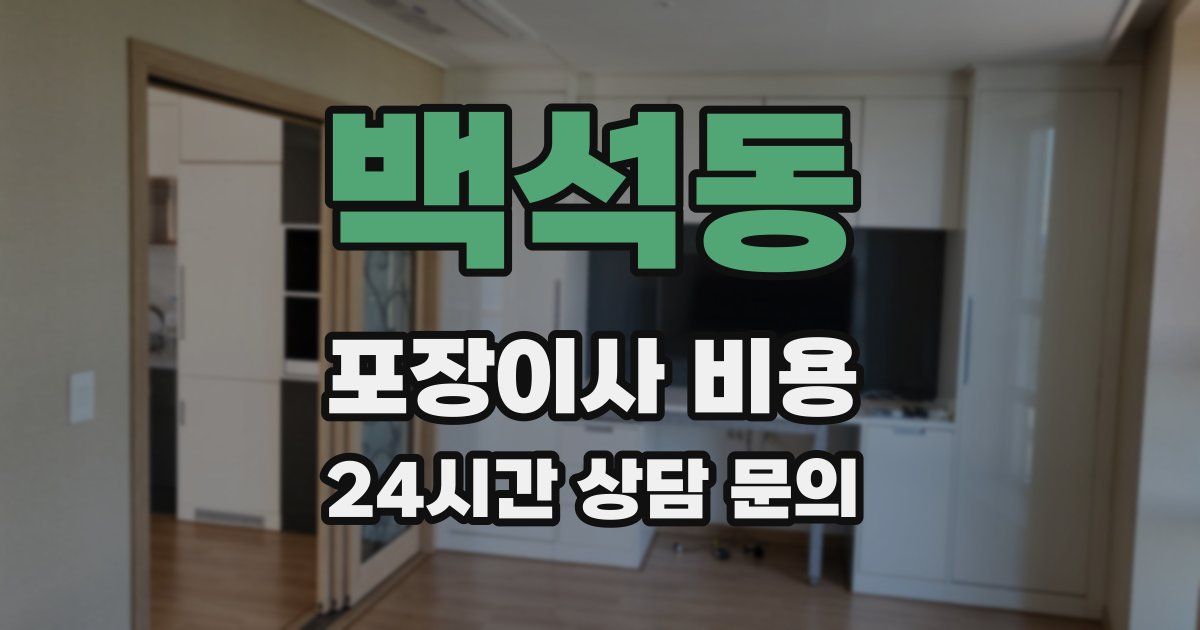 백석동 포장이사 비용