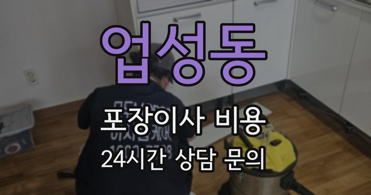 업성동 포장이사 비용
