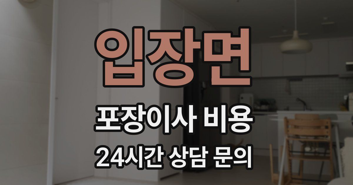입장면 포장이사 비용