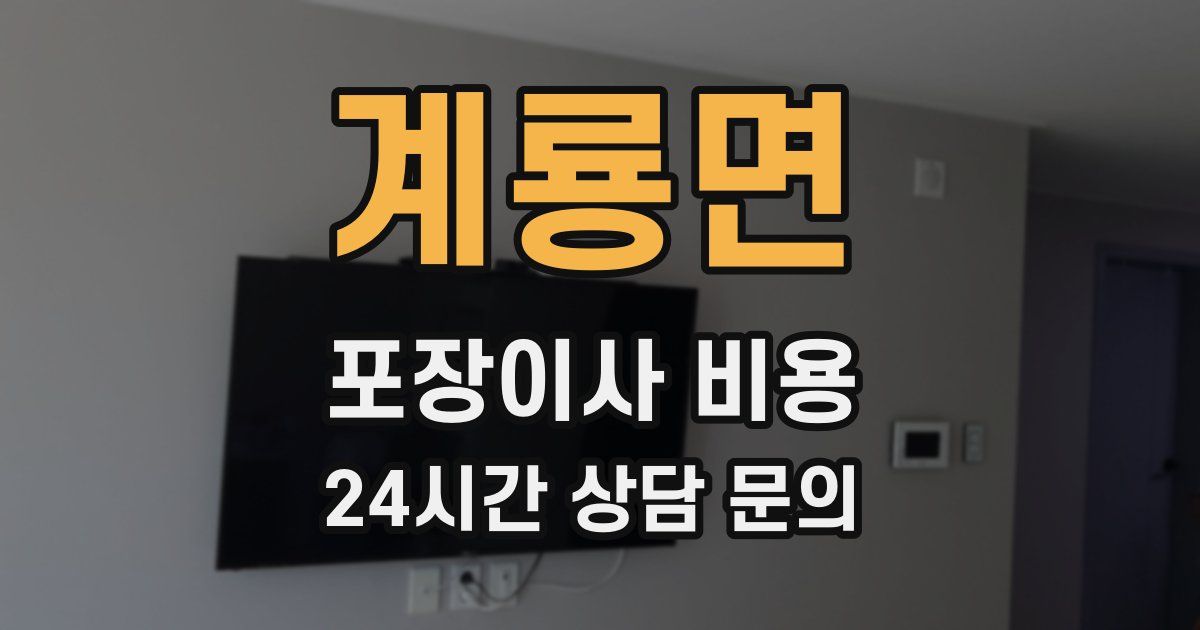 계룡면 포장이사 비용
