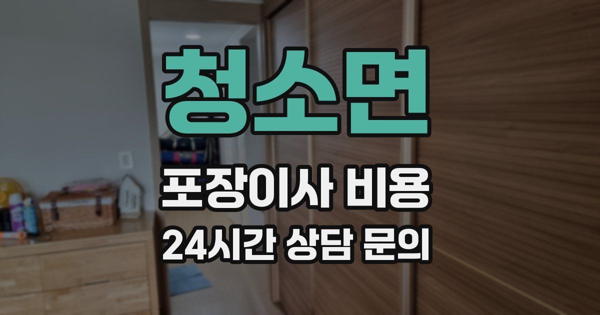 청소면 포장이사 비용